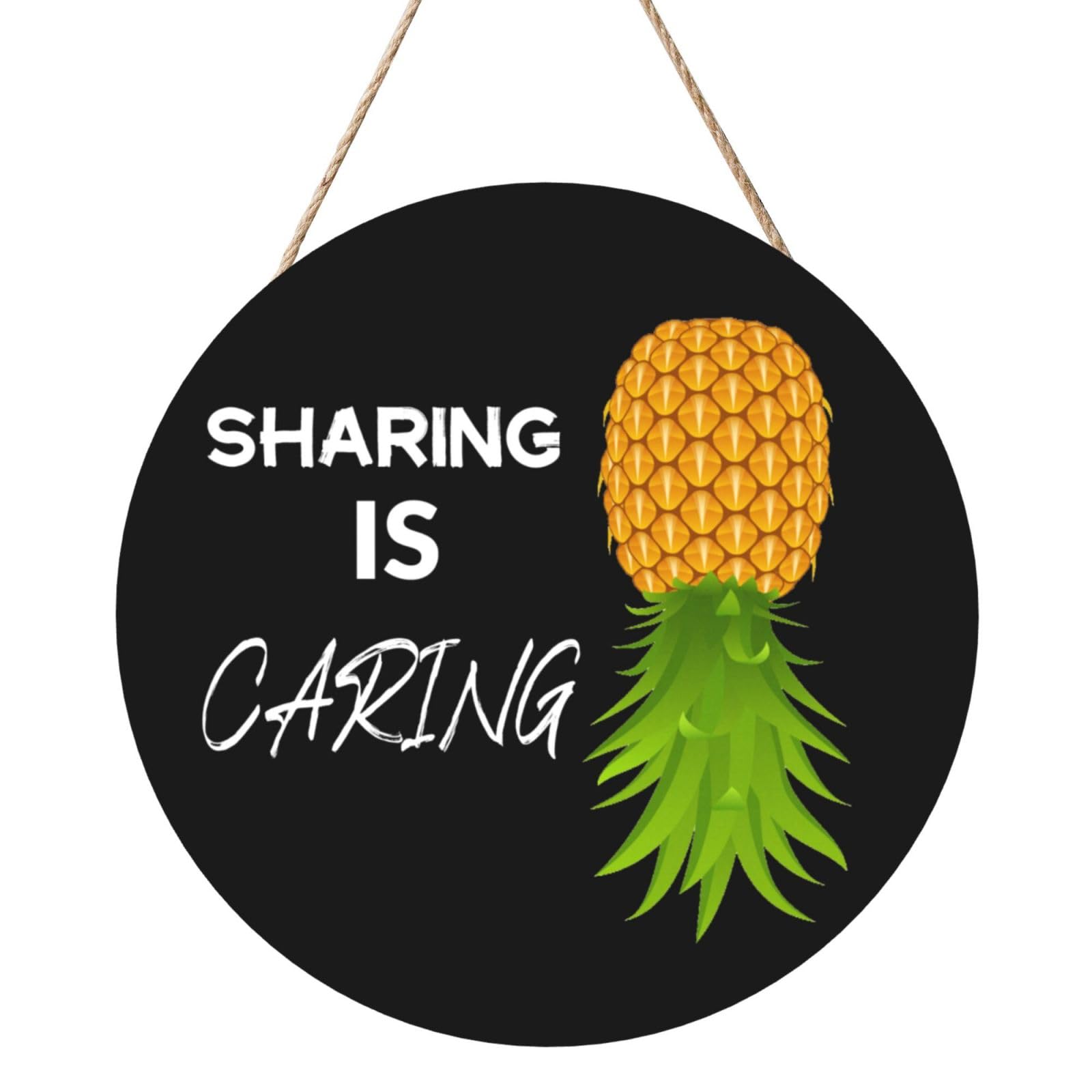 Upside Down Pineapple Funny Swinger Door Signs Plaques Wood Welcome Sign For Front Door Wall Hanging For Home Farmhouse Office Classroom Party Decoration