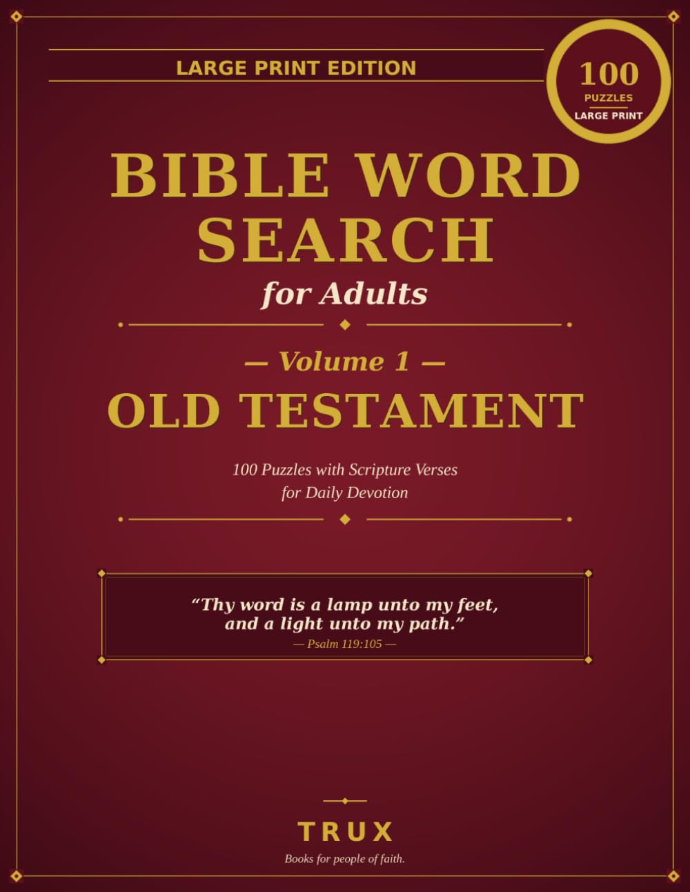 Large Print Bible Word Search for Adults: 100 Old Testament Puzzles with Scripture Verses for Daily Devotion