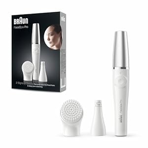 Braun Gezichtsepilator & Gezichtsreiniger, Gezichtsborstel, FaceSpa, 3-In-1, voor een Stralende Huid, Met Etui En Extra Batterij, Met Kussen Voor Gezichtsmassage, 851V, Wit, Moederdagcadeau
