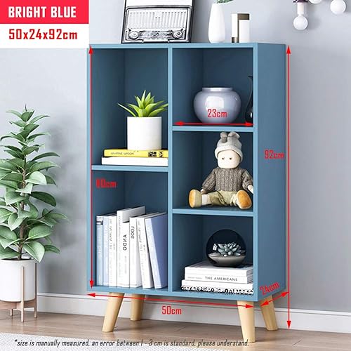 Miniatura 73 de IOTXY - Estantería baja, organizador de madera, 3 niveles con base, estantería horizontal, 10 cubos, color blanco cálido Blanco cálido,Azul