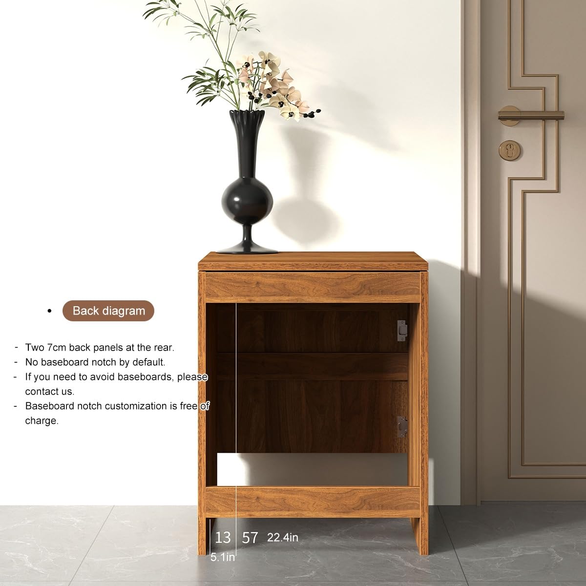 Robot Vacuum Stand Cabinet,Storage Cabinet with Doors for Robot Vacuum Cleaner,End Side Table for Home Office,Wood Freestanding Rack for Living Room Home Office Kitchen(White)