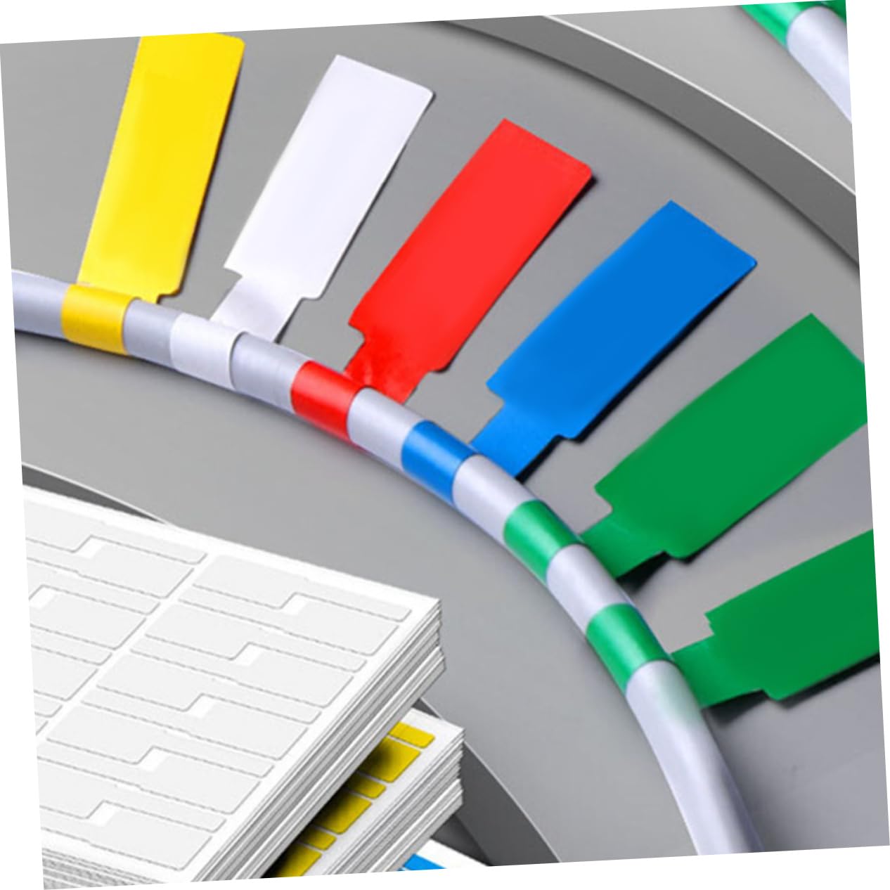 OSALADI 36fogli Etichette Adesive Per Cavi Impermeabili e Resistenti Etichette Stampabili Per Gestione Cavi Elettronici Organizzazione Facile e Flessibile Adatte Per Ufficio e Casa