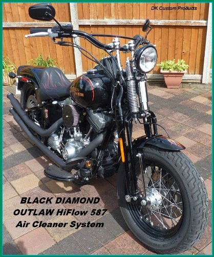 DK Custom Products Black Diamond Face Plate Cover for DK Custom Outlaw Air Cleaner For Harley Motorcycle DK-AC-CVR-BD
