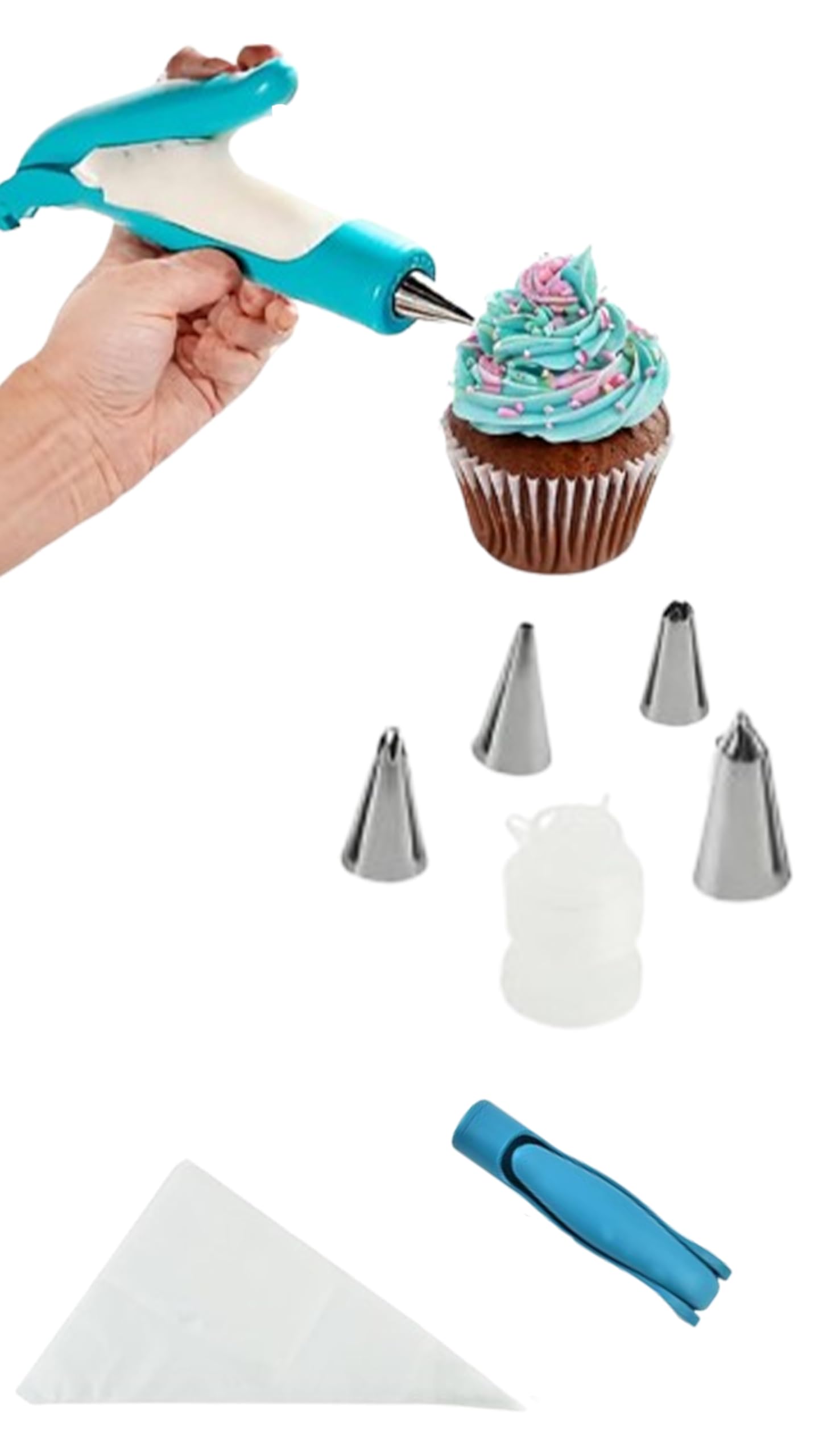 Sweet seven Versatile Cake Decorating Pen Tool Kit - Create Stunning Pastries with Ease! Pastry Icing Pen Piping Kit Bags for DIY Cake Decoration - Blue Color