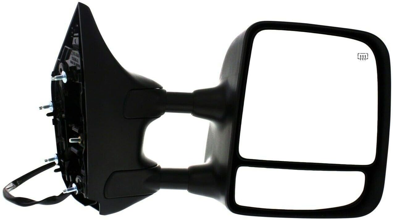 Passenger Side Textured Black Heated Manual Folding With Blind Spot Corner Glass Towing Mirror For Nissan Titan PRO-4X 2008 2009 2010 2011 2012 2013 2014 2015 - NI1321205