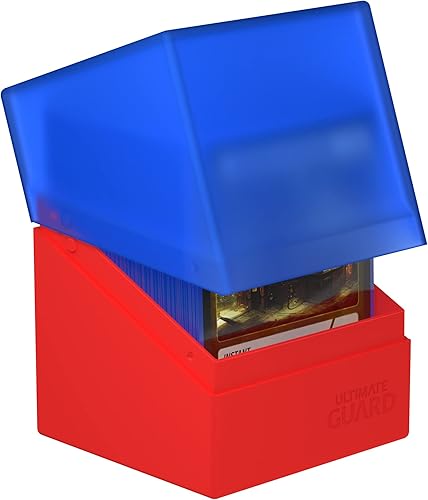 Miniatura 2 de Ultimate Guard Boulder Synergy 100+, funda para 100 tarjetas TCG de doble manga, color azulrojo, almacenamiento seguro y duradero para juegos de