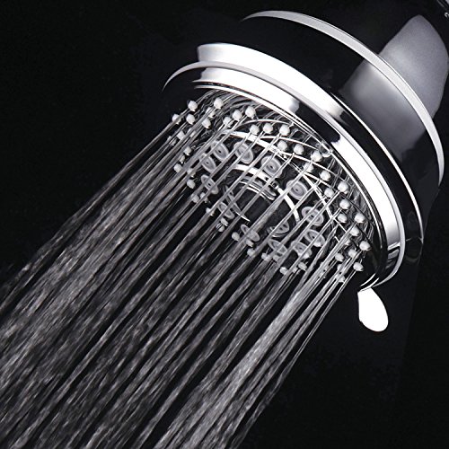 AquaCare By HotelSpa Filtered Shower Head Large 4 Inch Chrome Face 6 Setting Showerhead with 3 Stage Shower Filter Cartridge Inside. Enjoy Spa Luxury PLUS Better Shower Water!