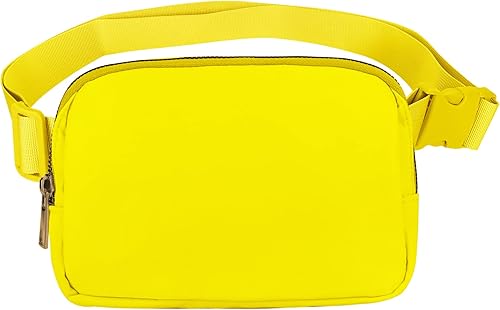 VOROLO Riñonera cruzada para mujeres y hombres, bolsa de cinturón de regalo para mujeres con correa ajustable para deportes, Amarillo, 1 paquete de