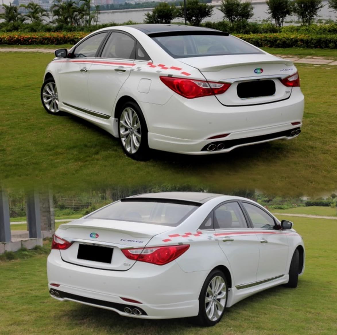 Roof Spoiler Fits for 2011-2017 Hyundai Sonata Glossy Black Rear Roof Window Spoiler Wings