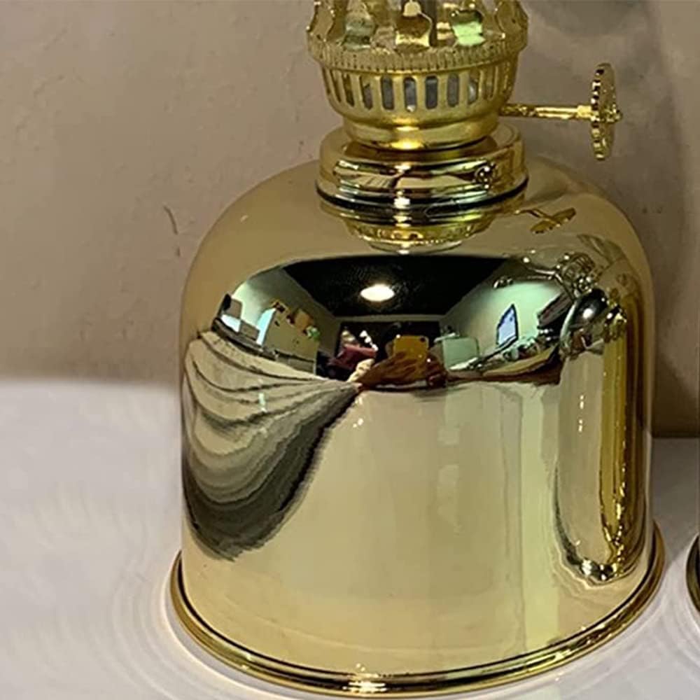 Golden Atmosphere Light Adjustable Horse Oil Lamp Retro Oil Lantern Metal Desk Light Vintage Decoration Illumination Kerosene Lamp for Living Room Restaurant Kitchen Study