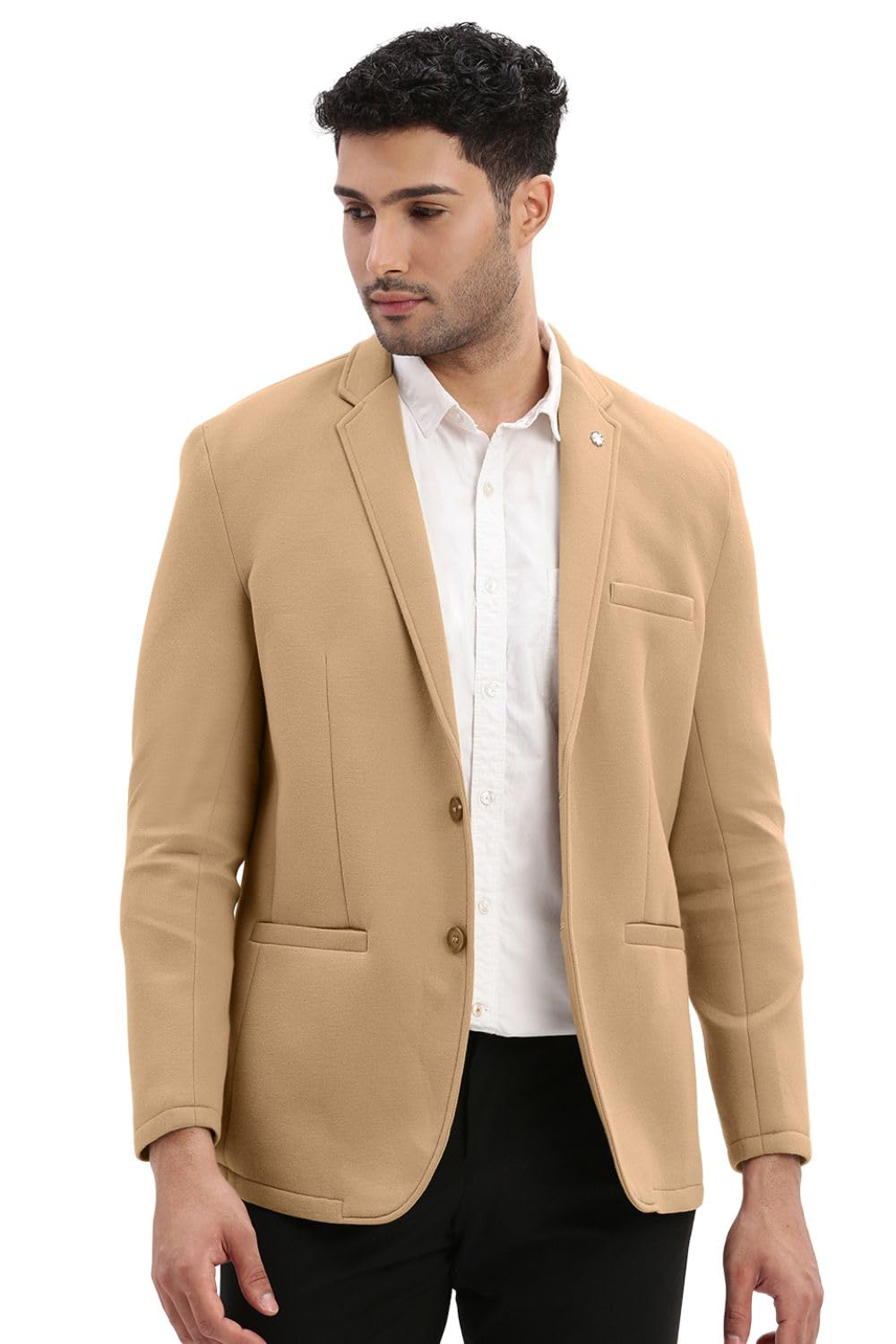showoffff Men Solid Single Breasted Casual Blazer | Notched Lapel Full Sleeves Cotton Blazer for Mens | Slim Fit Regular Length Blazer for Men's-picture-27