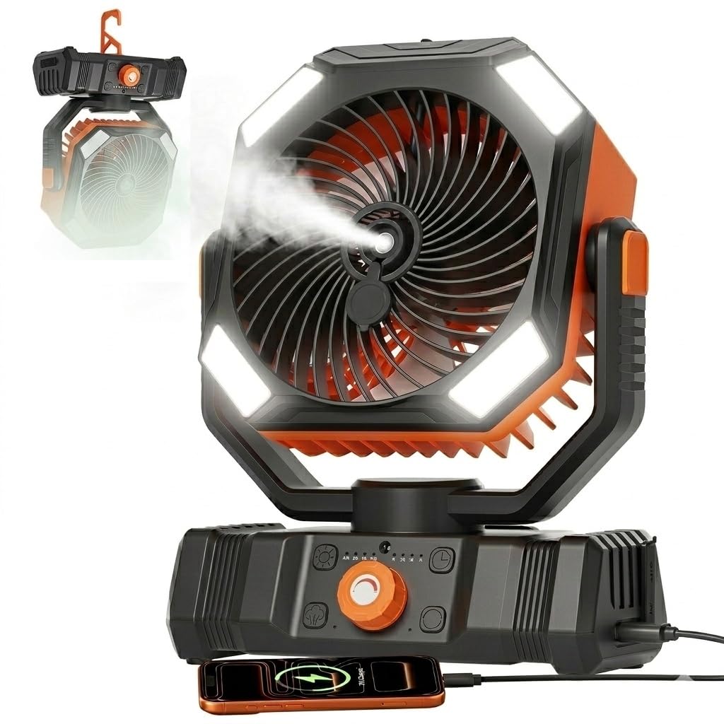 Photo 1 of USONE Portable Misting Fan with LED Light and Timer