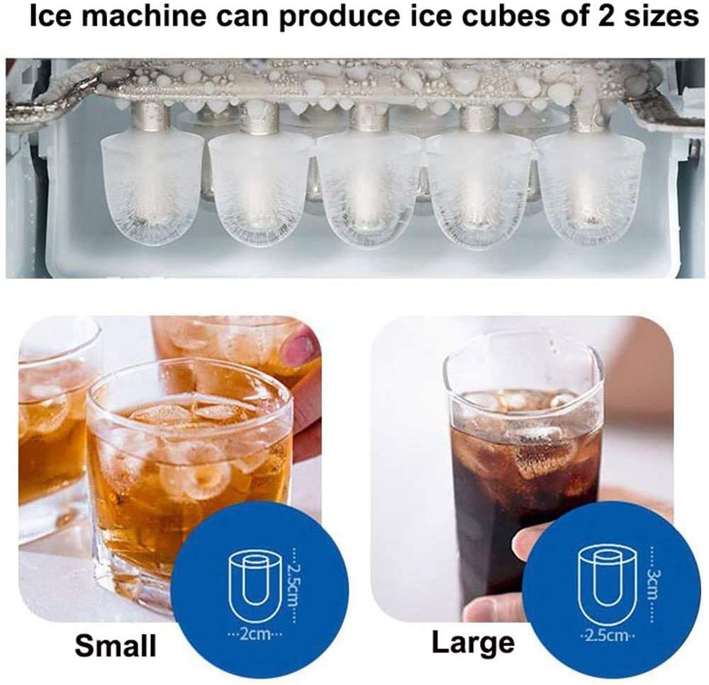 Ice Maker controsoffitto Macchina, 9 Ice Cubes Pronto in 6-10 Minuti, 33 lbs Cubi Proiettile di Ghiaccio in 24H, Ice Maker Elettrico con Scoop, Nero