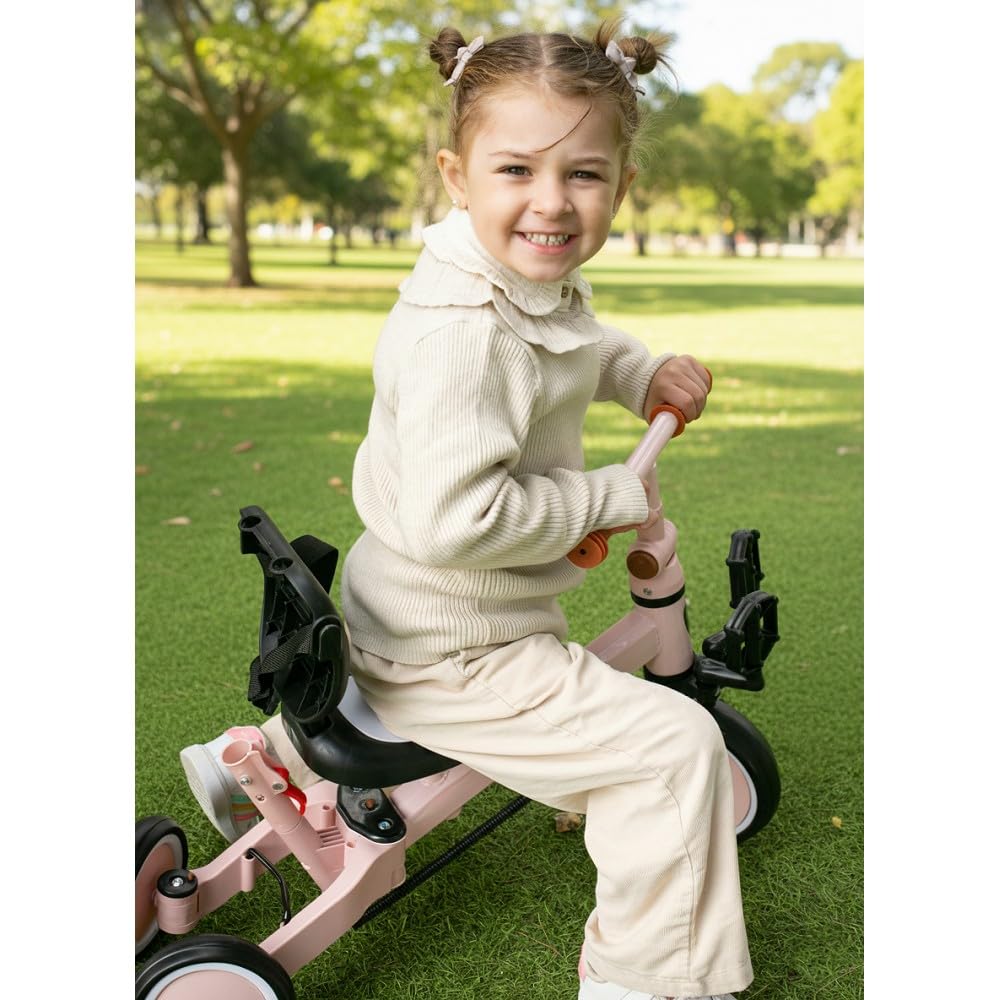 Interbaby - Triciclo "Norby" e Bici Evolutiva 5 in 1 con Capottina - 1-5 Anni