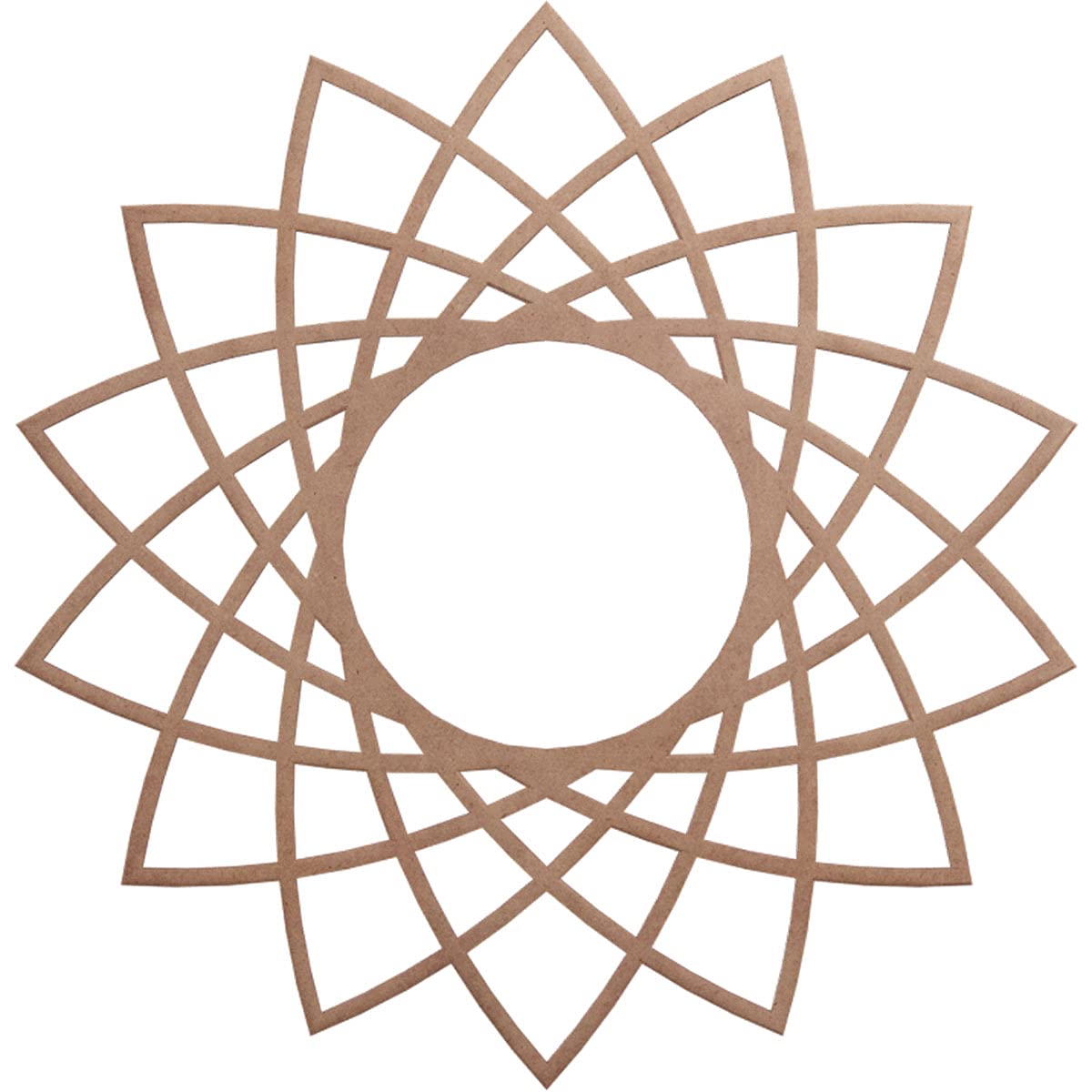 Ekena Millwork 26"OD x 10"ID x 1/4"T Eleanor Wood Fretwork Pierced Ceiling Medallion, Walnut