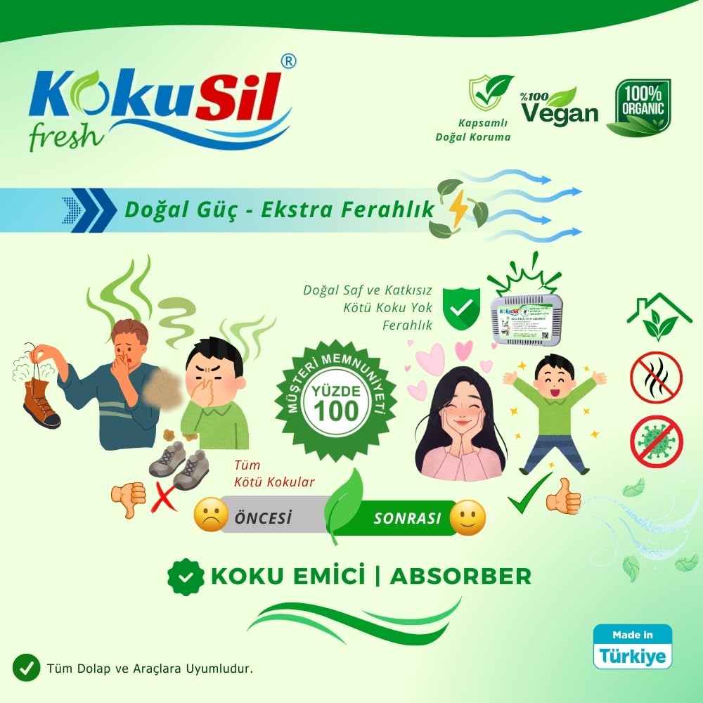 Kokusil Ayakkabılık, Gardırop, Kiler Koku Giderici ve Koku Emici