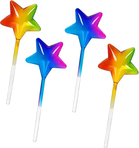 AZLGSH Paquete de 4 globos de riego automático de vidrio, con forma de estrella, estrellado o arcoíris, en forma de estrella, grandes para plantas