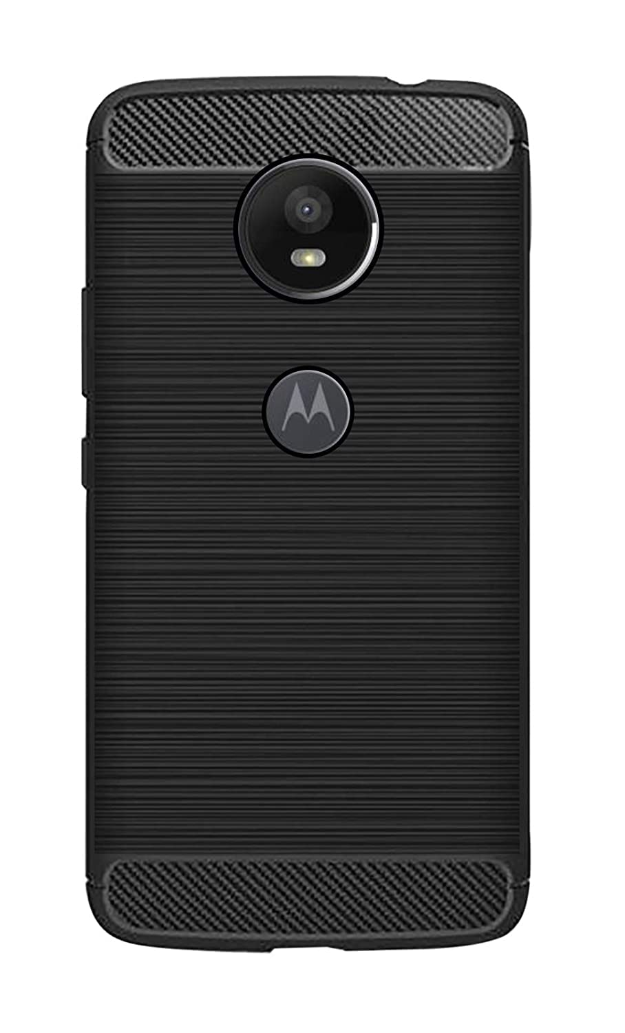 Inktree Back Cover Case for Moto E4 Plus/Moto E4 Plus Cases & Covers (Carbon Fibre Rugged Armour Black Colour)