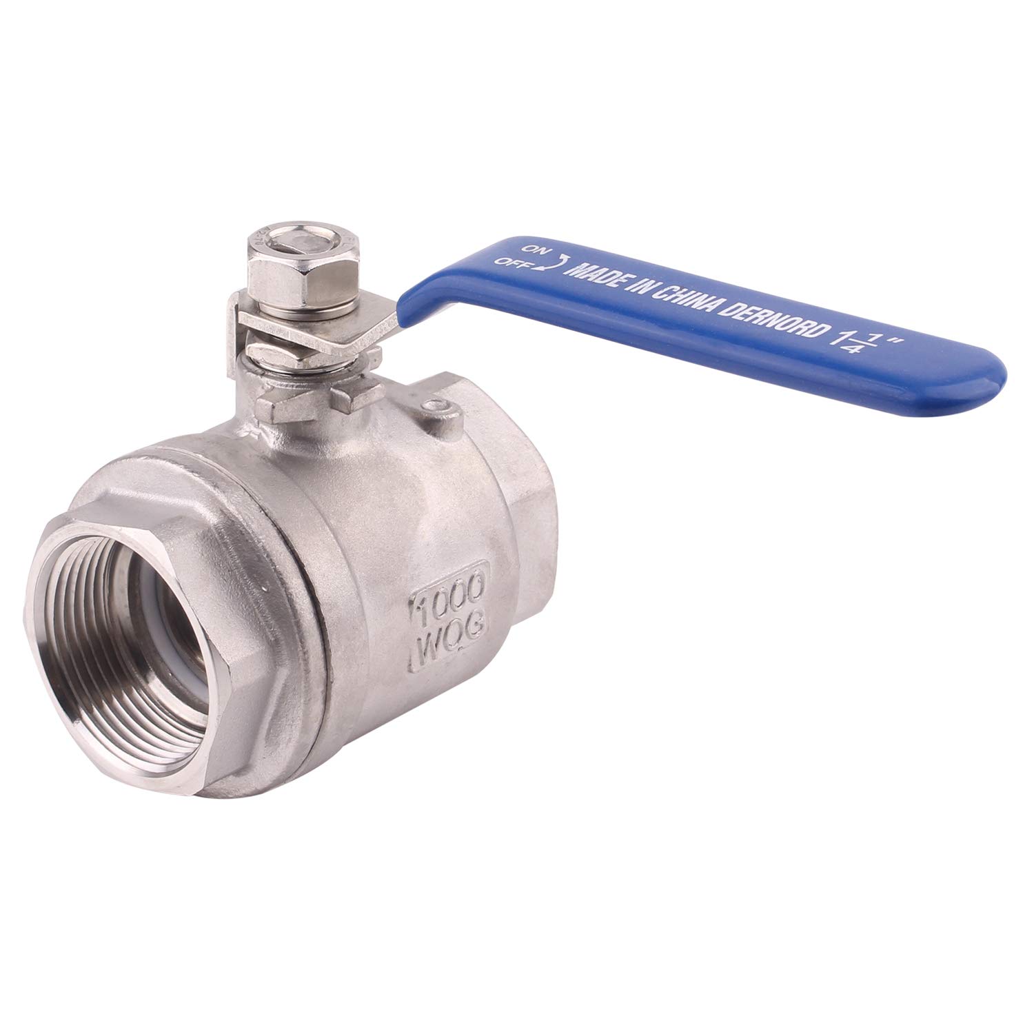 Dernord complète des ports Valve à bille en acier inoxydable 304 Heavy Duty pour l'eau, l'huile, et au gaz avec poignées de verrouillage Bleu