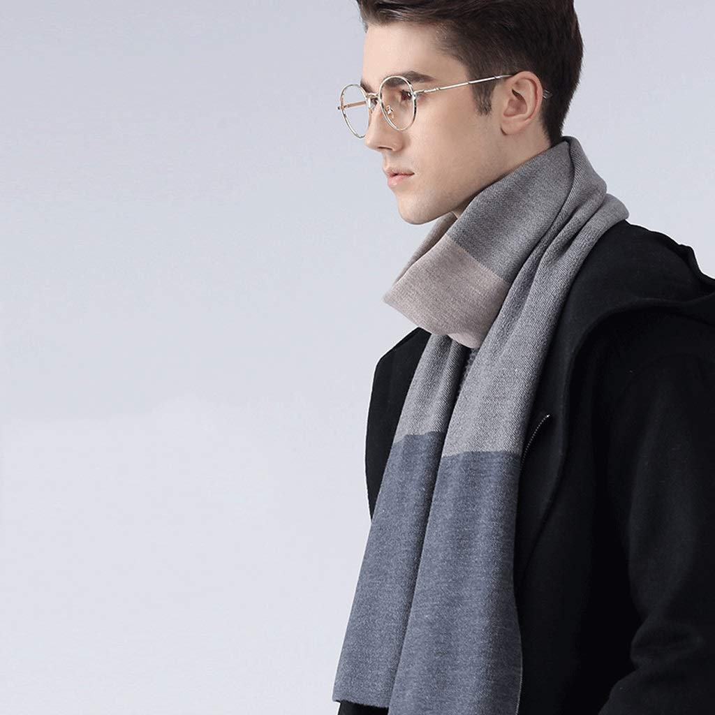 GLigeT Bufanda Bufanda de Alta Gama for Hombre, Bufanda de Lana Suave de Invierno, Caja de Regalo de cumpleaños a Cuadros clásica Abrigarse en Invierno