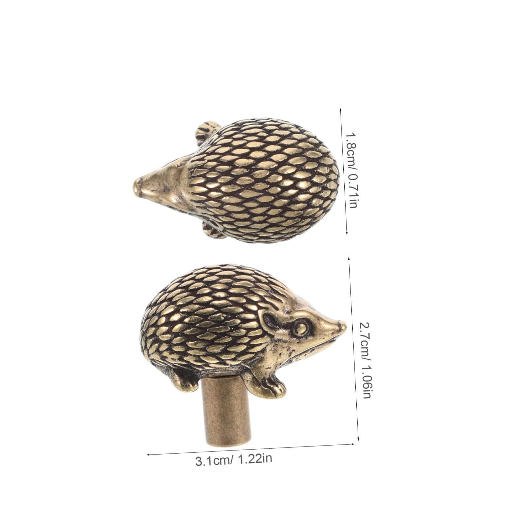 Mikinona Brass Door Handle European Vintage Style Hedgehog Shape Ideal for Cabinet and Drawer Handles