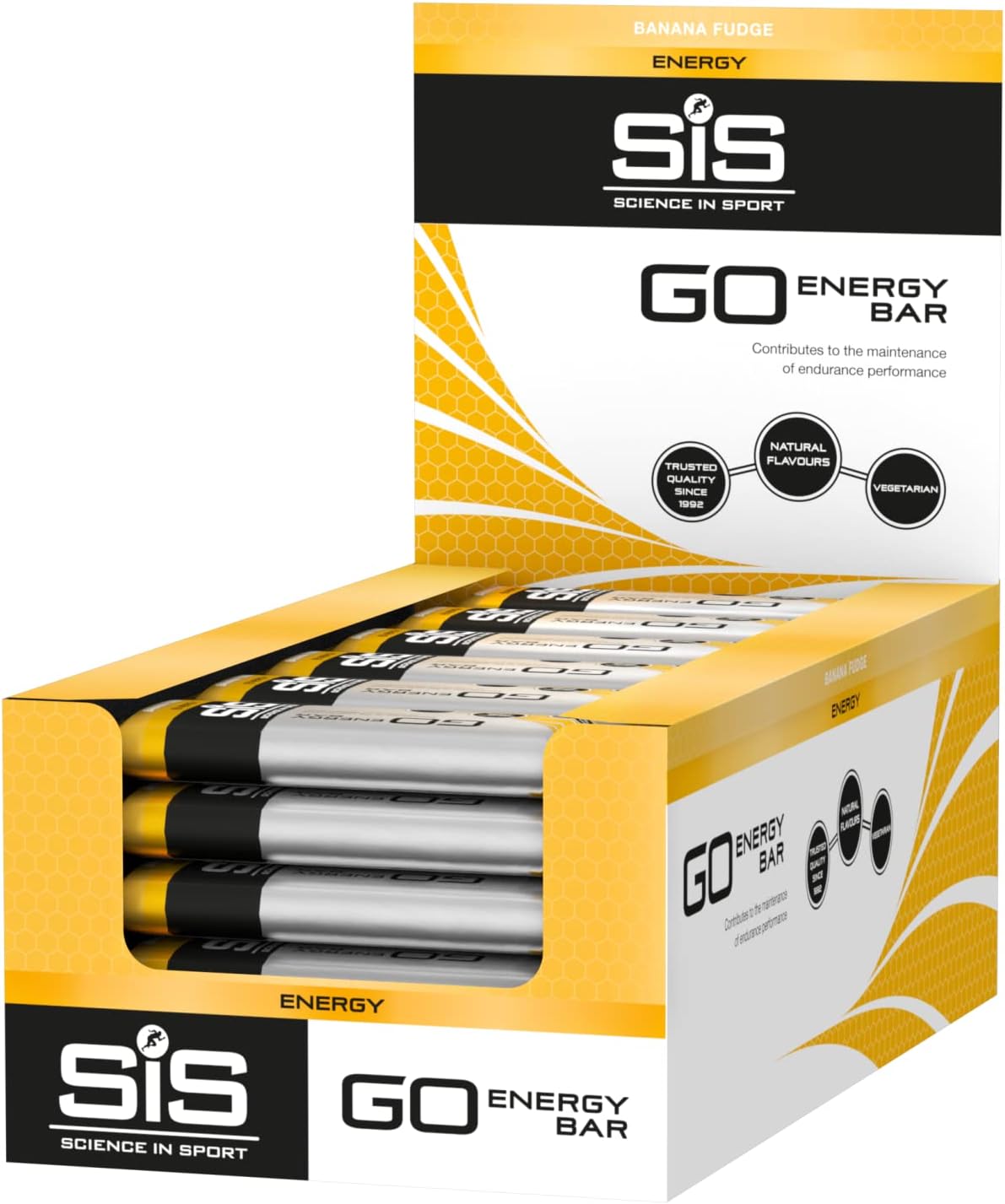 SIS Go Energy Bar, High Carb, Fruit infused Energy Bar, Banana Fudge Flavour (30 Packs)