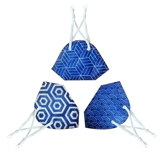 NANOFIBER breathable and reusable N95 face mask with nose clip and adjustable ear loops, unisex, free size, set of 3 (Blue Indigo)