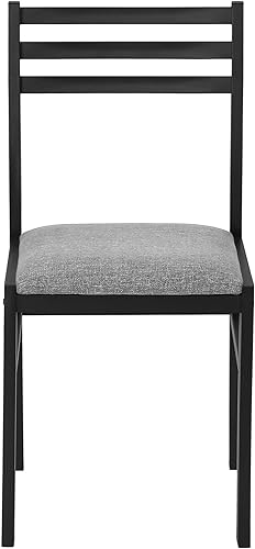 Miniatura 8 de Monarch Specialties I 1007 Juego de mesa de comedor, juego de 3 piezas, pequeño, hoja de caída de 35 pulgadas, cocina, metal negro, laminado gris,