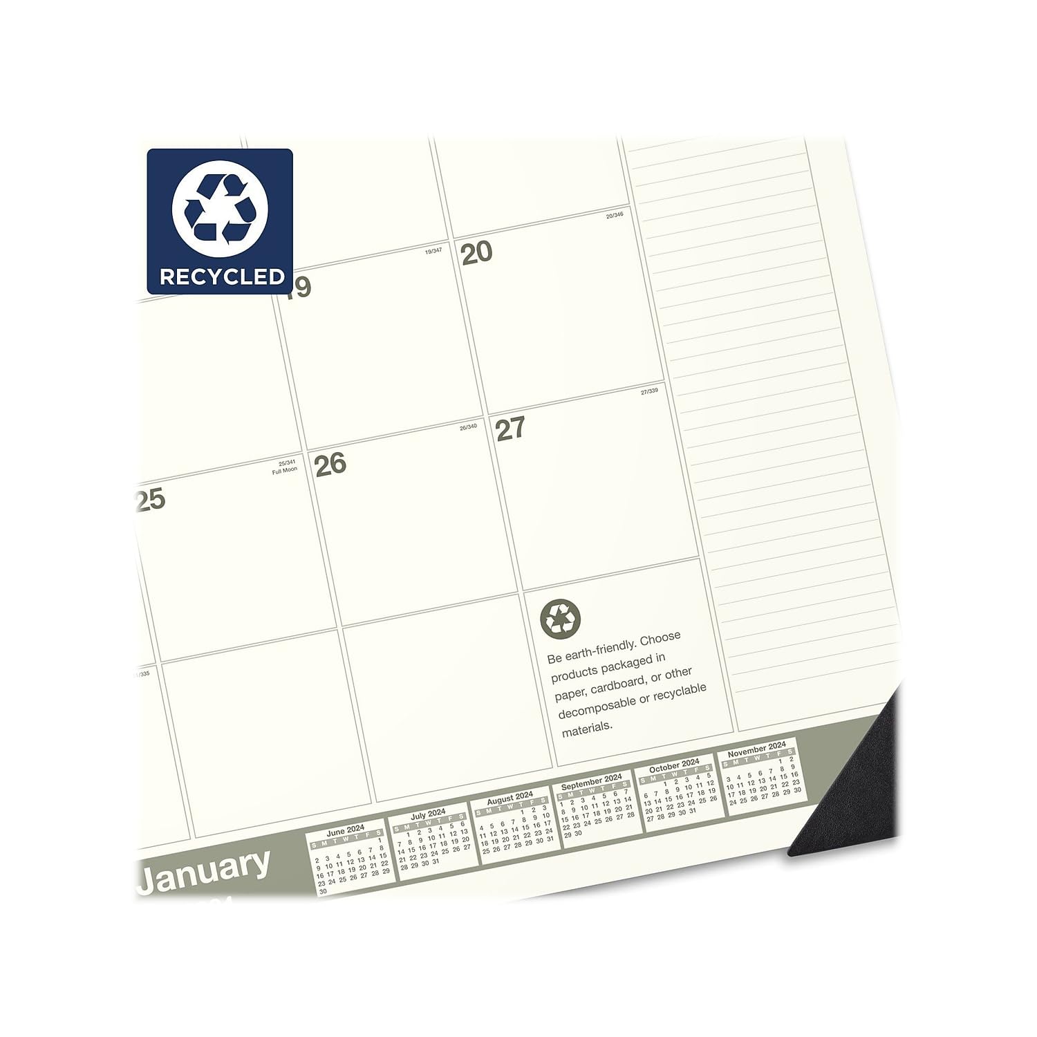 2024 AT-A-GLANCE® Recycelter Monatskalender für Schreibtischunterlage, 55,9 x 43,2 cm, 100 % recycelt, Januar bis Dezember 2024, SK32G00