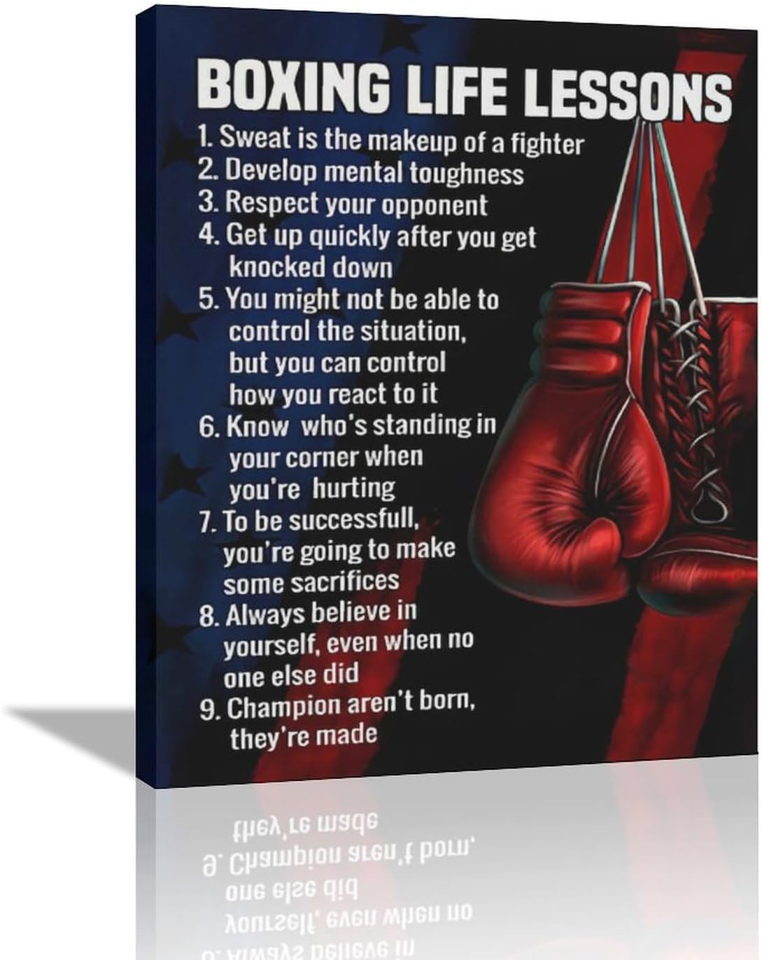 Boxing Wall Art Boxing Pictures Wall Decor Life Lessons Canvas Prints Motivational Sports Decorations Painting Framed Artwork Office Home Decor For Bathroom Bedroom Dining Living Room 20" x 16"