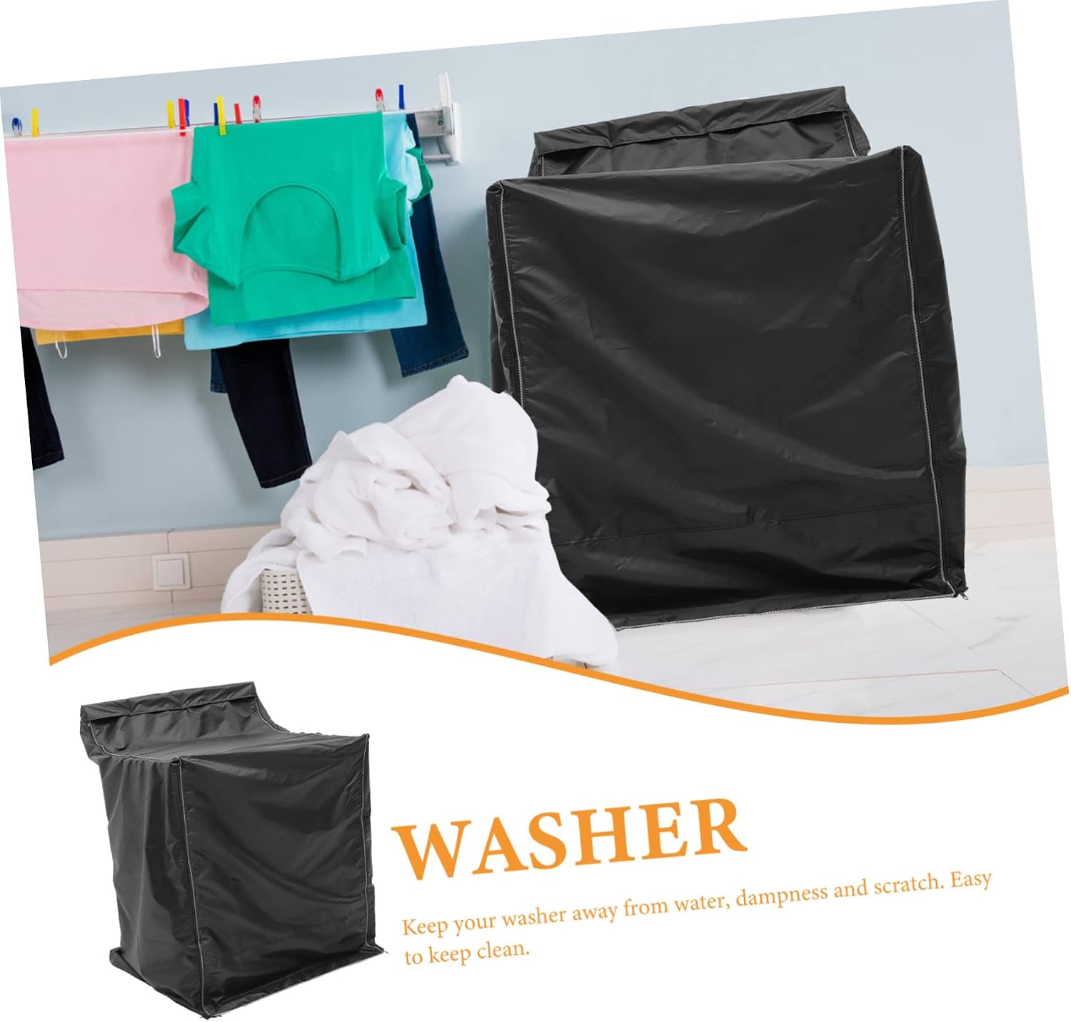 Washing Machine Cover Washer Protector Dryer Cover Protector Waterproof Easy to Clean 210d Material Fit for Kitchen/bathroom