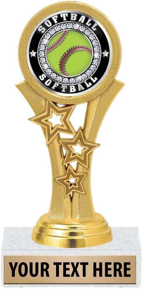 Crown Awards Softball Trophies, 5 1/2" Starbeam Softball Ice Trophy, Engraving Included Prime