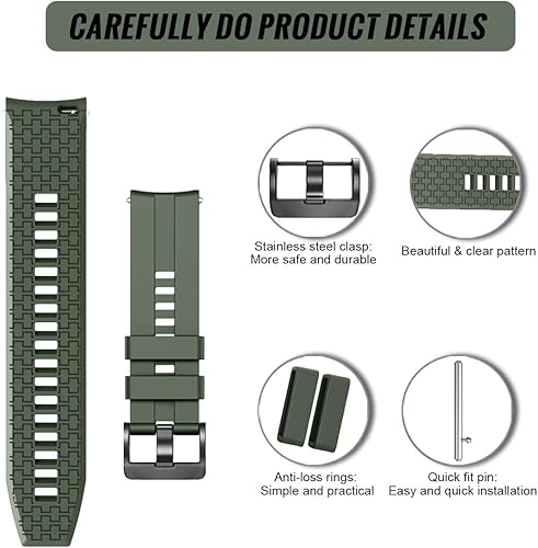 Miniatura 3 de NotoCity Para Samsung Galaxy Watch 1.811 inGalaxy Watch 3 1.772 inHuawei GTHuawei GT 2 (1.811 in) Correa de reloj, correas de silicona de 0.866 in