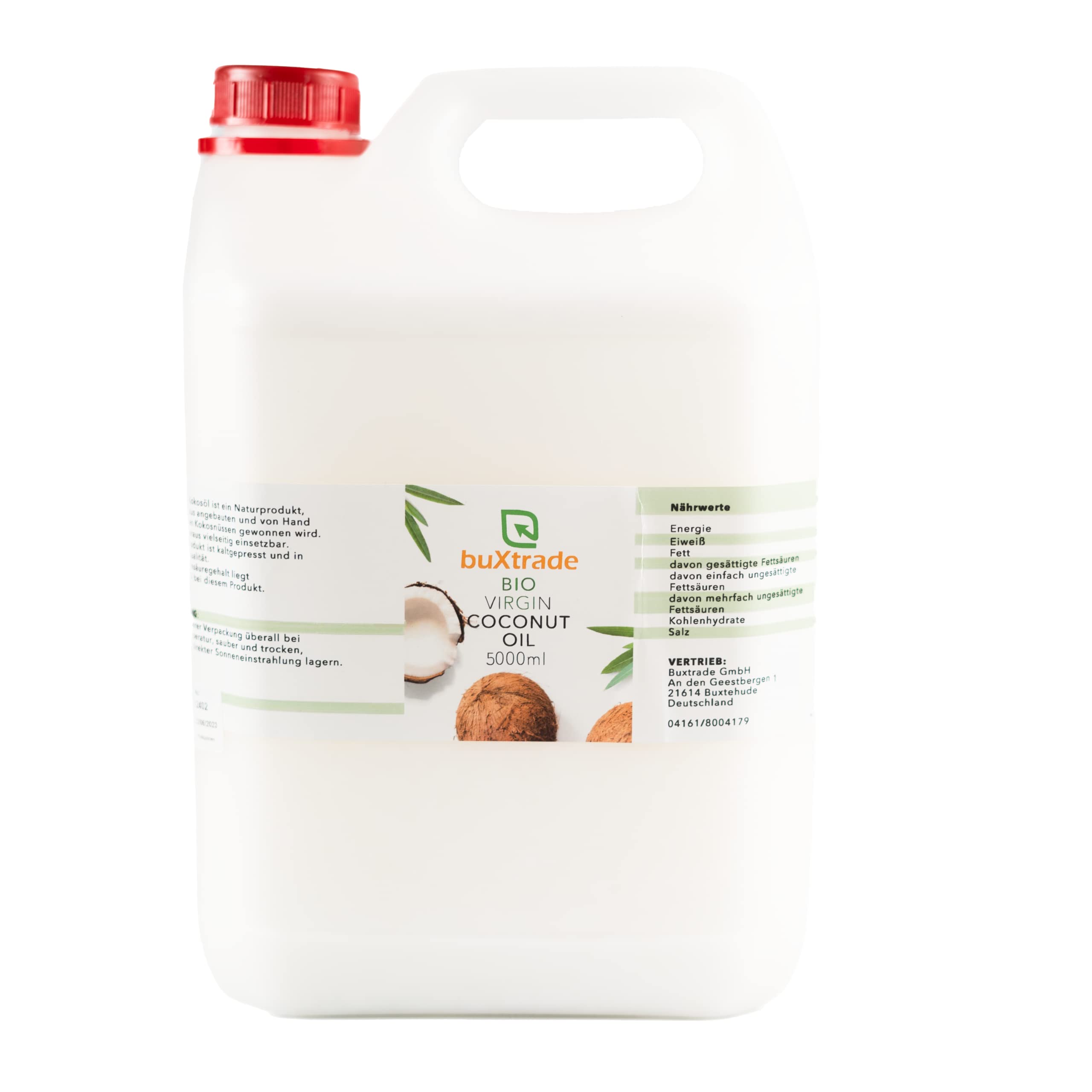 (5000ml) BIO Virgin Coconut Oil - Kokosnussöl | Öl | Kochen | Kokosnuss | Kokosöl Versch. Mengen (10 Kanister)