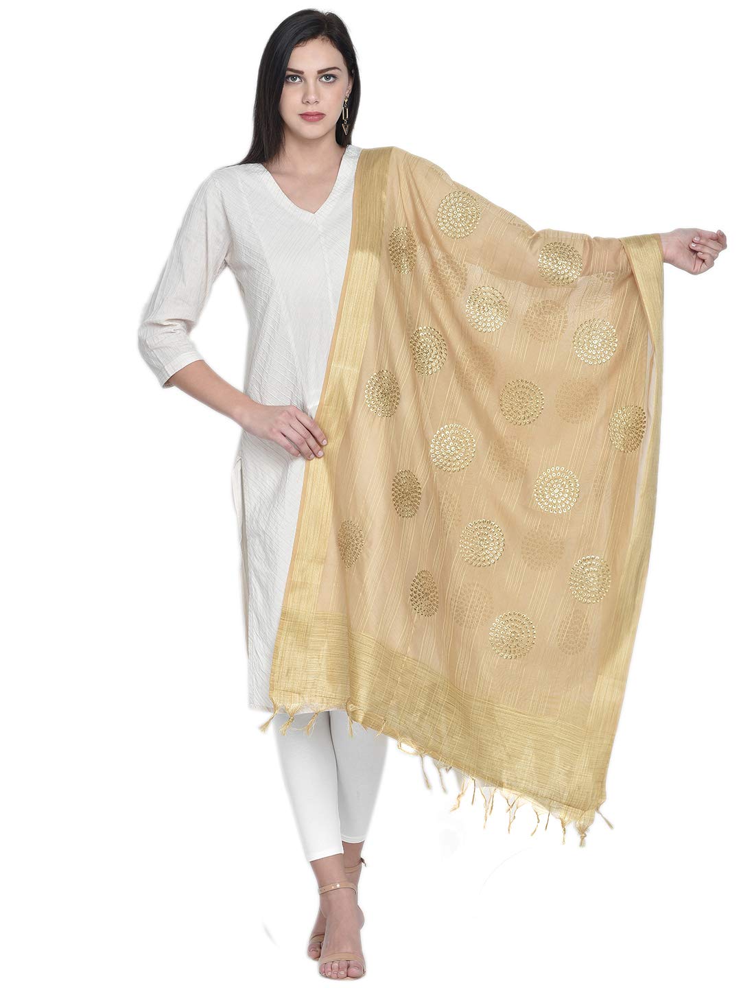 DUPATTA BAZAARWoman's Embroidered Blended Silk dupatta