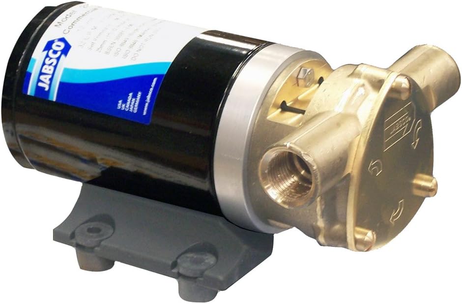 Jabsco 18670 Series Marine Water Puppy Bilge / Sump Flexible Impeller Commercial Duty Pump 470-GPH,15-Amp Non-CE, 1/2" NPT Ports