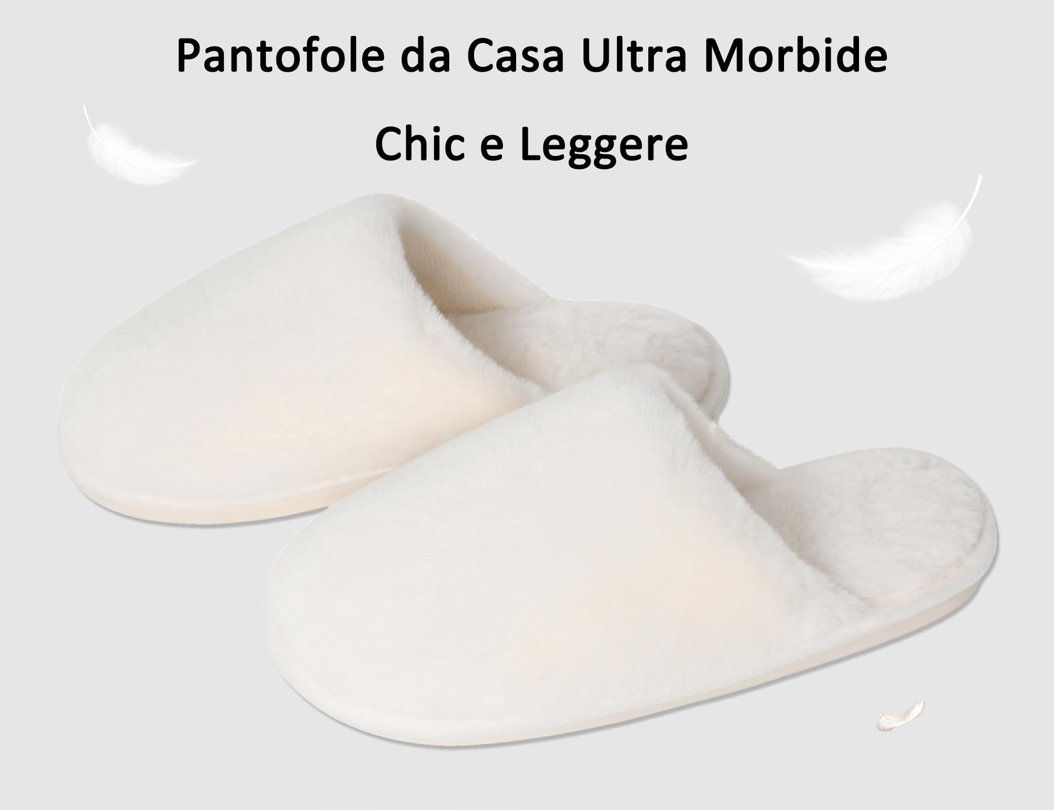 Coswind Pantofole Donna Uomo Invernali Ciabatte Pelose Peluche Calde with Memory Foam Imbottite Casa Antiscivolo Mocassino Scarpe Morbide Comode Unisex Eleganti