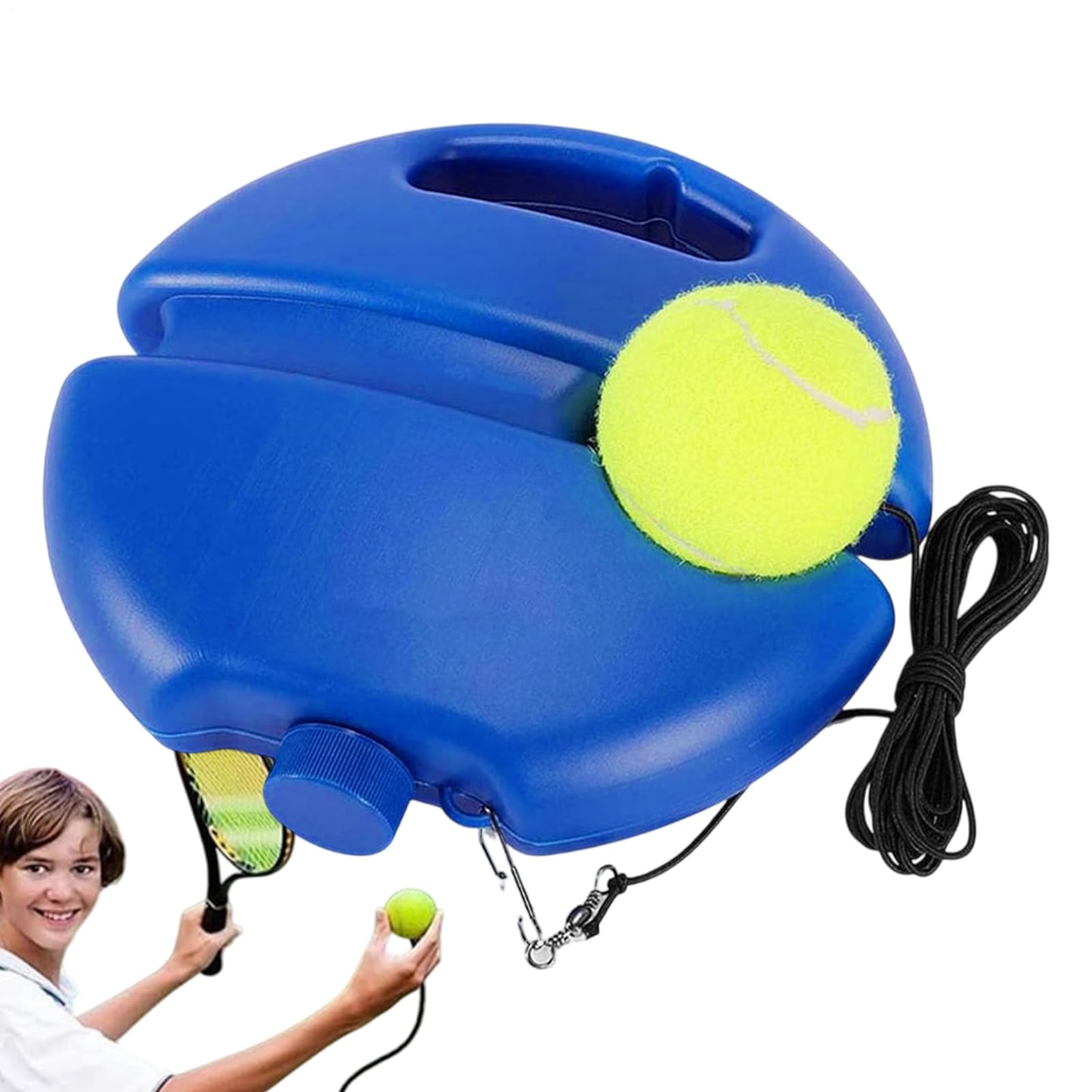 Rebotador De Práctica De Tenis - Entrenador De Ángulo Ajustable De Alta Resistencia De 21x21x5 Cm, Red De Rebote Con Objetivo | Juego De Entrenador De Tenis En Solitario Portátil, Kit De Práctica De R