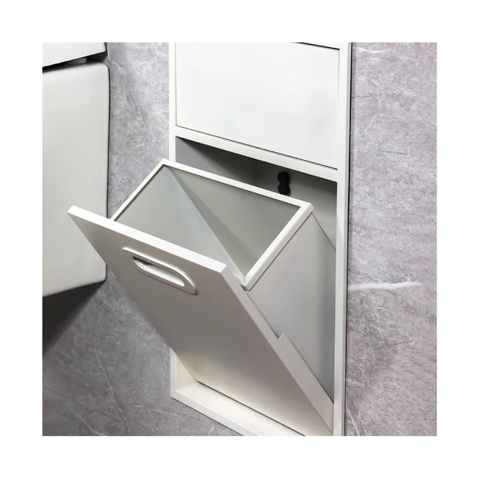 Edelstahl-Duschregal – wasserdichtes Wandregal für Shampoo, Toilettenartikel und Toilettenpapierhalter – grauer Badezimmer-Nizer 50 x 30 x 14 cm – platzsparende Aufbewahrungslösung