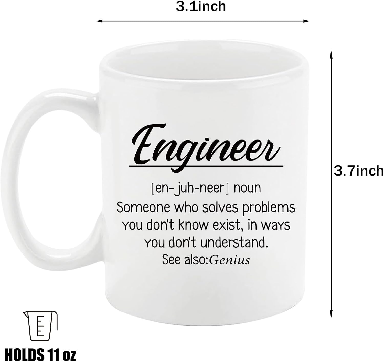 Engineer Definition Mug, Funny Ceramic Coffee Mug for Engineer Men & Women, Graduation, Birthday, or Christmas Gift, Engineer Gifts, Engineer Gifts for Men, 11 Oz - Image 7