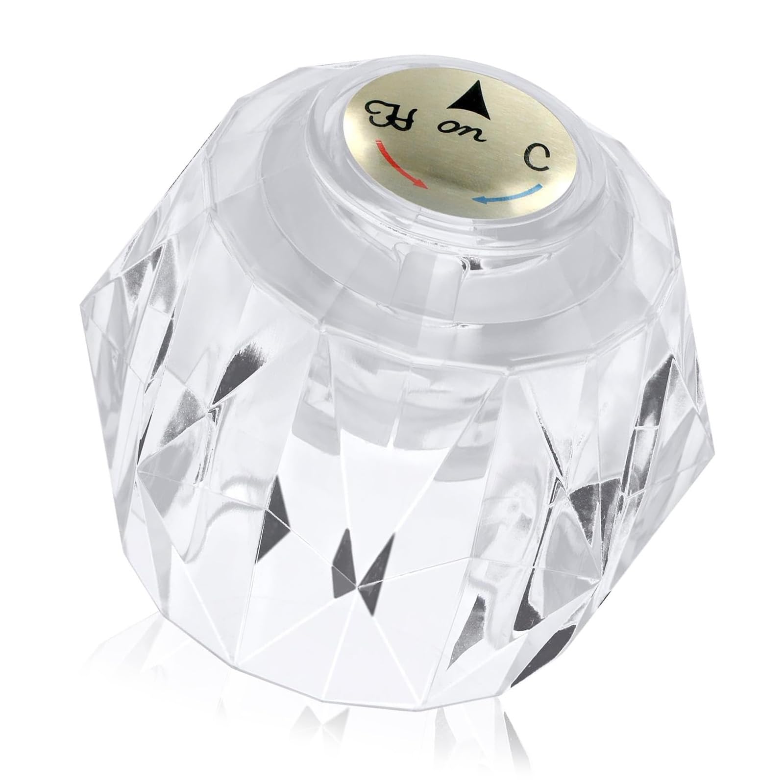 Geometric Shape Bathtub Faucet Knob Replacement Clear Acrylic Handle Hot Cold Water Control for RP2391 Compatibles