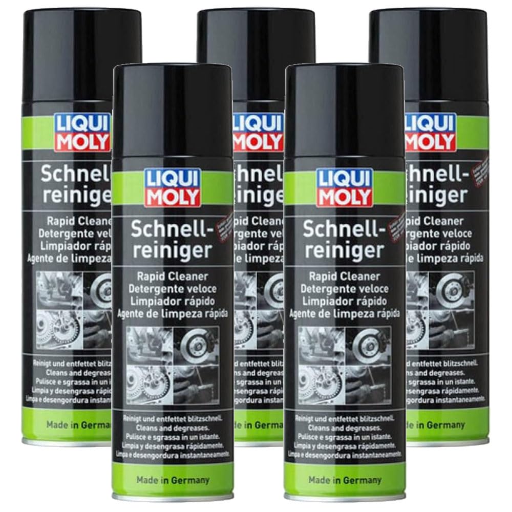 LIQUIMOLY 21269 KIT 5 PEZZI X 500 ML DETERGENTE SGRASSATORE PER LA PULIZIA DI COMPONENTI AUTO E MOTO. PULISCE FRENI, DISCHI, PASTIGLIE, FRIZIONI, CAMBI ED ELIMINA MACCHIE DI OLIO DAI TESSUTI.