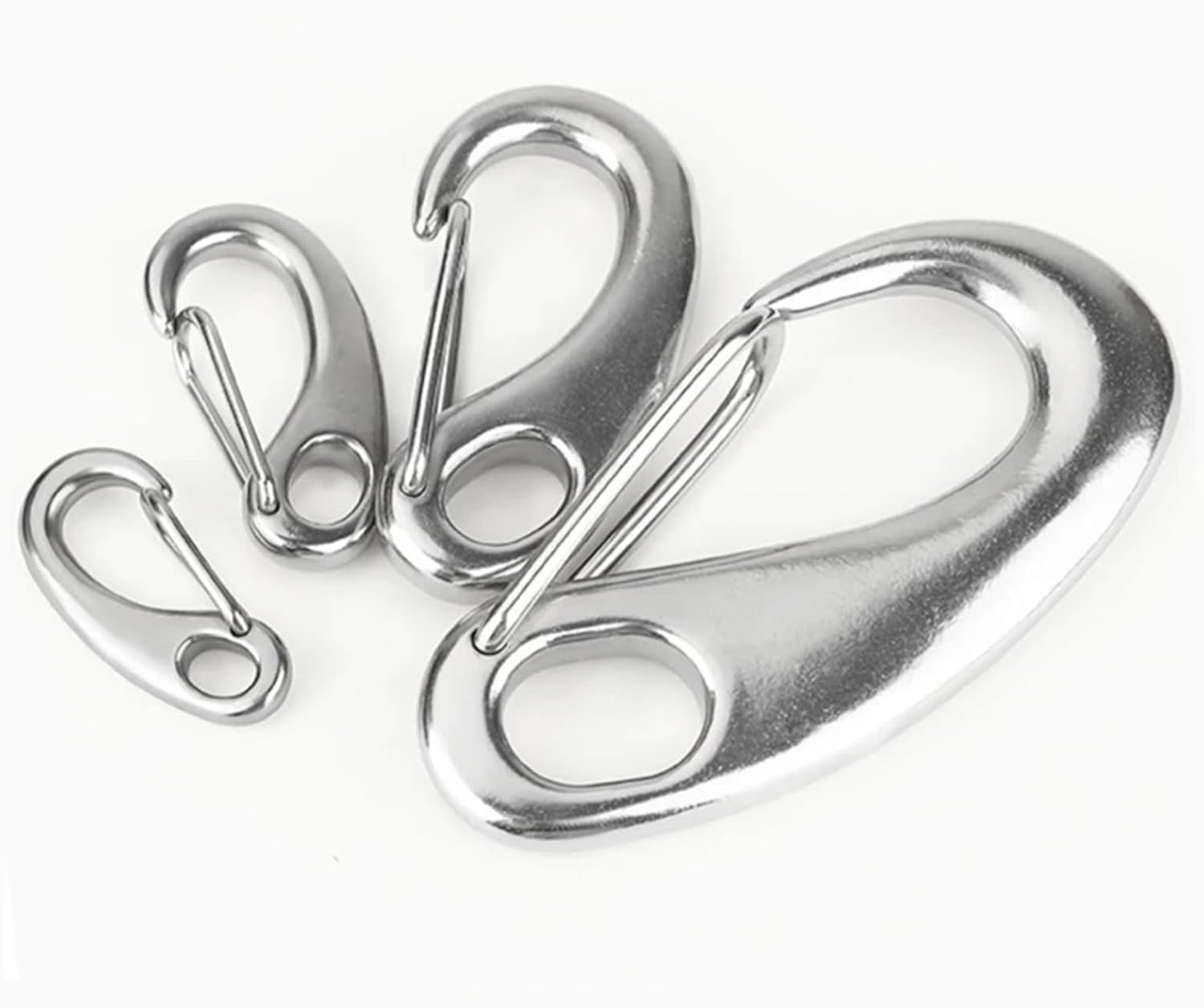 Frühlingskarabinerhaken, 10 Stück Karabinerhaken aus Edelstahl 316 mit Federverschluss for Wandergürtel