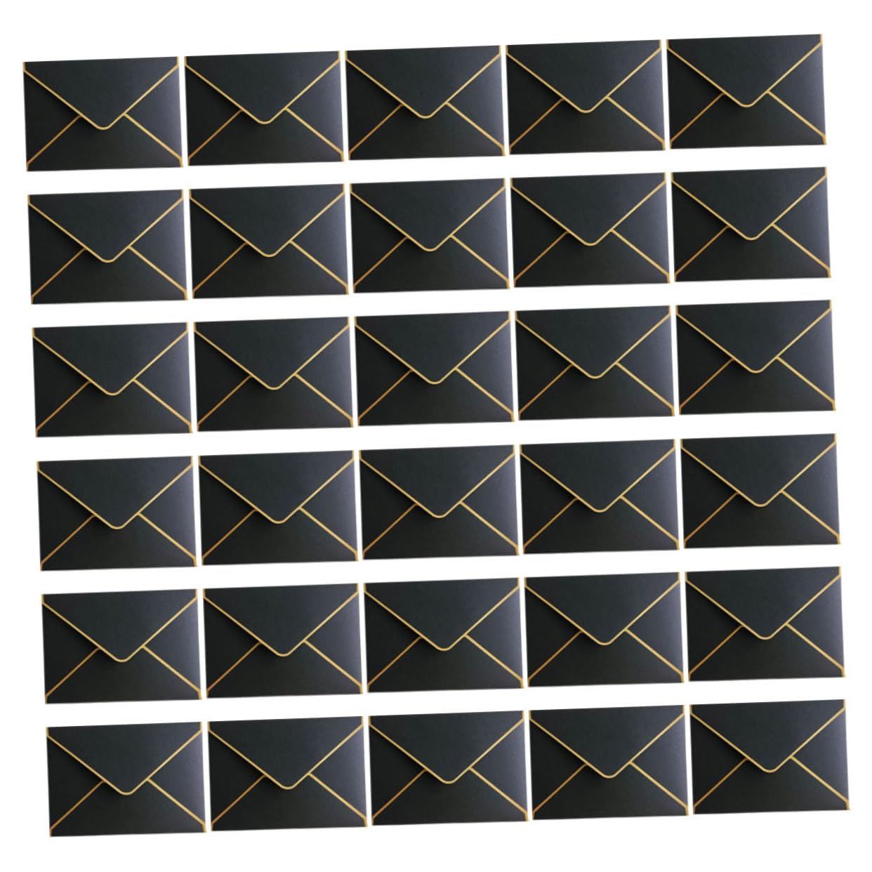 Buste per Inviti con Bordi Oro 50 Pezzi in Carta Nera