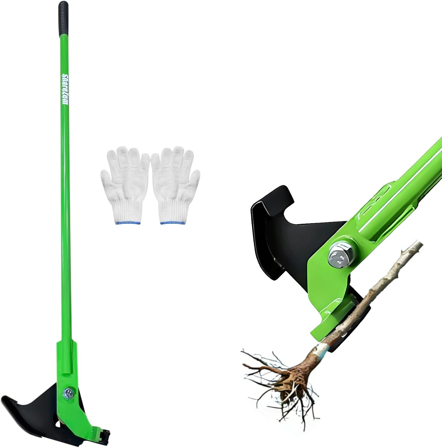 Large Sapling Puller, Heavy-Duty High-Leverage Uproots Tree Puller Tool Fully Uproots Woody Stems ¼ inch - 2 inches, Manual Tree Popper Tools for Trees Shrubs Vines Thorns with Large Root Systems