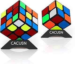 CACUSN 立体パズル 回転スムーズ 競技用キューブ 世界基準配色 スタンド付き 2個セット（2×2、3×3）