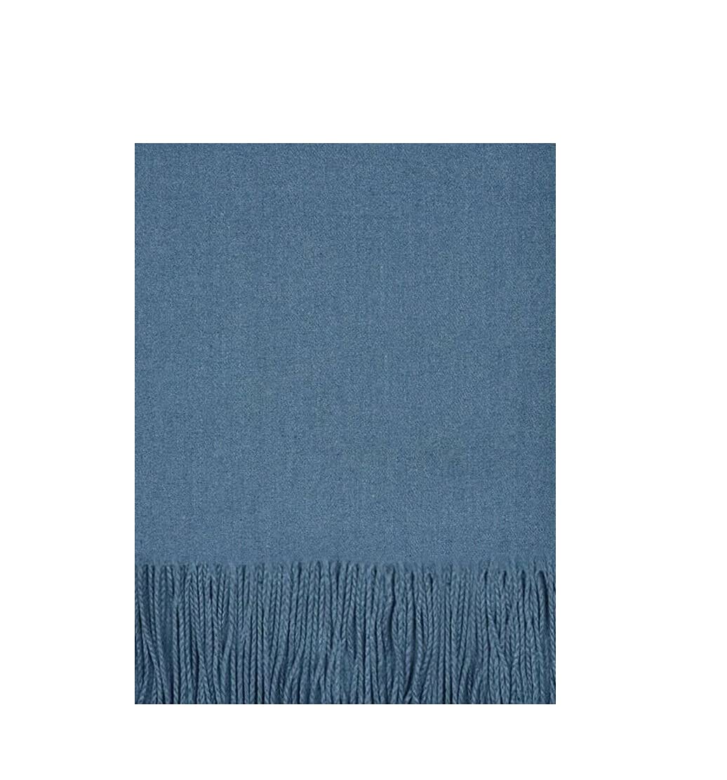 3 Pcs Blue Solid Plain Soft Thick Scarf -INCO, Blue, Regular