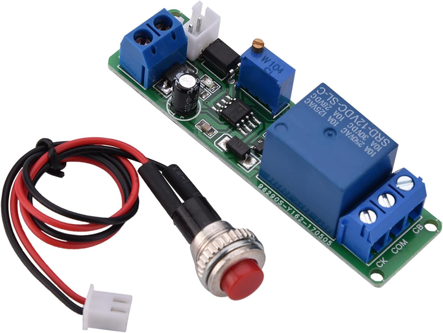 12V Timer Relay Module, High Adjustable Delay Timer Switch 1-10sec, with Reverse Input Protection and Button, for Automation Equipment PLC Smart Home Alarm