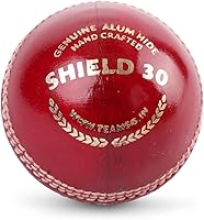 SG The Shield Club Cricket Ball - Premium Alum Tanned Leather, Red Standard Size for Matches