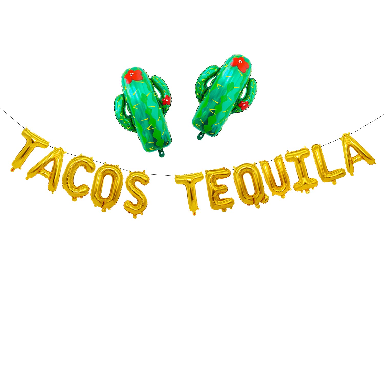 Buy Tacos & Tequila Balloon, Gold Taco Banner for Mexician Taco Party